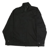 Mens Black Cotton Zip Jacket XL Plain Tactical Workwear Utility Pocket