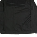Mens Black Cotton Zip Jacket XL Plain Tactical Workwear Utility Pocket