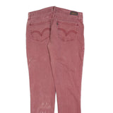 LEVI'S 524 Womens Jeans Pink Regular Skinny Denim W32 L32 Classic Zip Cotton
