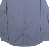 BOSS HUGO BOSS Mens Blue Plain Shirt M Cotton Long Sleeve Button Collar Regular