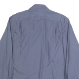 BOSS HUGO BOSS Mens Blue Plain Shirt M Cotton Long Sleeve Button Collar Regular