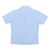 JC PENNY Mens Blue Shirt M Cotton Blend Short Sleeve Button Front