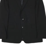 KENZO Mens Black Jacket S Wool Blend Plain Button Closure Classic Tailored
