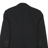 KENZO Mens Black Jacket S Wool Blend Plain Button Closure Classic Tailored