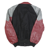 MID-WEST SPORTSWEAR Mens Black & Burgundy Colourblock Wool Button Jacket L Wool