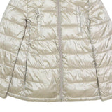 CALVIN KLEIN Womens Cream Puffer Jacket XS Polyester Blend Zip Lightweight