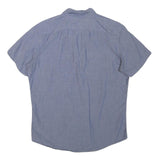 BANANA REPUBLIC Mens Blue & White Dotted Short Sleeve Shirt M Cotton Blend