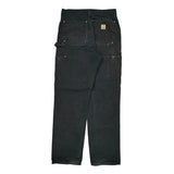 Carhartt Double Knee Carpenter Pants - 30W 34L Black Cotton