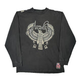 Large Graphic Print On Front Akademiks Graphic Long Sleeve T-Shirt - 2XL Black Cotton