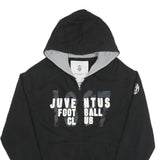 JUVENTUS Mens Black Football Club Full Zip Hoodie L Cotton Blend