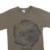 GILDAN Mens Brown Graphic T-Shirt S Short Sleeve Crew Neck Cotton Blend