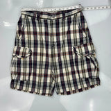 Unbranded Checked Cargo Shorts - 34W 11L Multicoloured Cotton