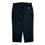 Carhartt Double Knee Carpenter Pants - 39W 30L Black Cotton