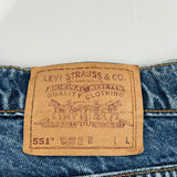 Levis Denim Shorts - 32W 11L Blue Denim