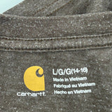 Age 14-16 Carhartt Graphic Long Sleeve T-Shirt - Large Brown Cotton