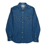 Wrangler Slim Denim Shirt - Large Blue Denim