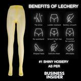 LECHERY® LUSTROUS SILKY SHINY 40 DENIER SEMI-OPAQUE PANTYHOSE TIGHTS • YELLOW