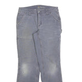 CARHARTT Womens Regular Blue Cotton Blend Zip Trousers W28 L28 Durable Workwear