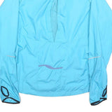 ADIDAS Womens Blue Lightweight Zip Jacket UK 14 Polyester Blend Athletic Outdoor