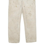 CARHARTT Mens Cotton Beige Classic Straight Trousers W36 L36 Workwear Durable