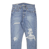 LEVI'S 501S Womens Jeans Blue Slim Skinny Denim Light W28 L28 Distressed