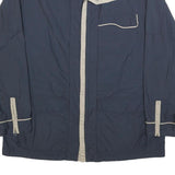 FAY Mens Blue & Cream Jacket L Polyester Blend Zip Plain Casual