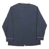 FAY Mens Blue & Cream Jacket L Polyester Blend Zip Plain Casual