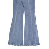 SINCERELY JULES Womens Jeans Blue Regular Flared Denim Light W25 L31 Button