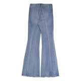 SINCERELY JULES Womens Jeans Blue Regular Flared Denim Light W25 L31 Button
