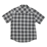 DICKIES Mens Grey Check Shirt M Cotton Blend Short Sleeve Button Shirt