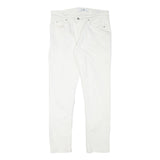 GUESS Mens Slim White Jeans Cotton Blend W33 L30 Zip Closed Casual Wear