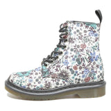 DR MARTENS Floral Print Womens Lace-Up Boots Synthetic UK 4 Durable Comfortable