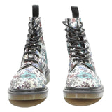 DR MARTENS Floral Print Womens Lace-Up Boots Synthetic UK 4 Durable Comfortable