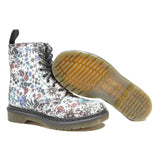DR MARTENS Floral Print Womens Lace-Up Boots Synthetic UK 4 Durable Comfortable