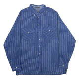 VAN HEUSEN Mens Blue Striped Shirt L Button-Down Long Sleeve Casual Acrylic