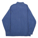 VAN HEUSEN Mens Blue Striped Shirt L Button-Down Long Sleeve Casual Acrylic