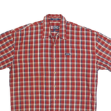 CHAPS RALPH LAUREN Mens Red Blue Beige Check Shirt L Casual Summer Cotton Short