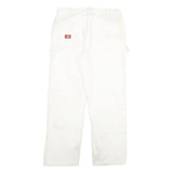 DICKIES Mens White Regular Fit Straight Denim Jeans W34 L30 Workwear Utility
