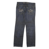 ICEMAN Womens Jeans Blue Regular Straight Denim W36 L34 Embroidered Back Pockets