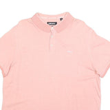 DKNY Mens Pink Polo Shirt XL Cotton Blend Short Sleeve Basic Casual