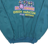 Womens Blue Sweatshirt Run In The Nature Green Maraton Crew Neck M Retro Graphic