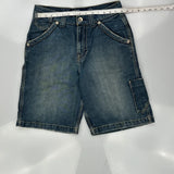 Jnco Cargo Carpenter Shorts - 32W 9L Blue Denim