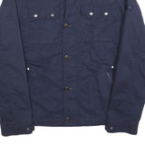 MCGREGOR Mens Navy Blue Cotton Blend Jacket L Zip Chest Pockets Casual Outerwear