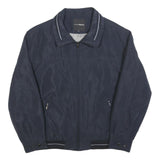 CHARLES VOGELE Mens Navy Blue Casual Jacket L Polyester Zip Plain Lightweight
