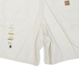 CARHARTT Mens White Cotton Blend Workwear Shorts XL W40 Original Fit Utility