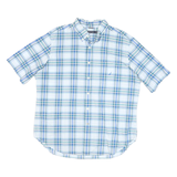 NAUTICA Mens Blue & Green Check Shirt XL Cotton Blend Casual Button Down