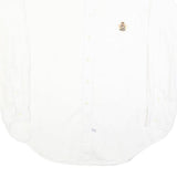 POLO RALPH LAUREN Mens White Shirt L Embroidered Crest Classic Cotton Blend