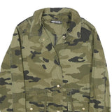 TALLY WEIJL Womens Green Cotton Camouflage Button Jacket S Casual Military Style