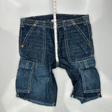 True Religion Cargo Denim Shorts - 40W 12L Blue Cotton