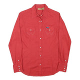 WRANGLER Womens Red Western Shirt S Cotton Blend Long Sleeve Button Front